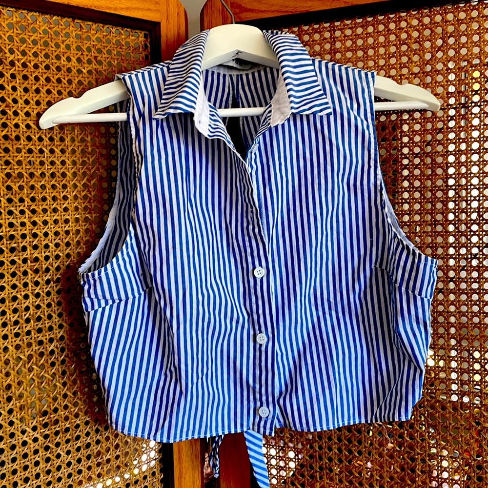 Cropped stripped  top